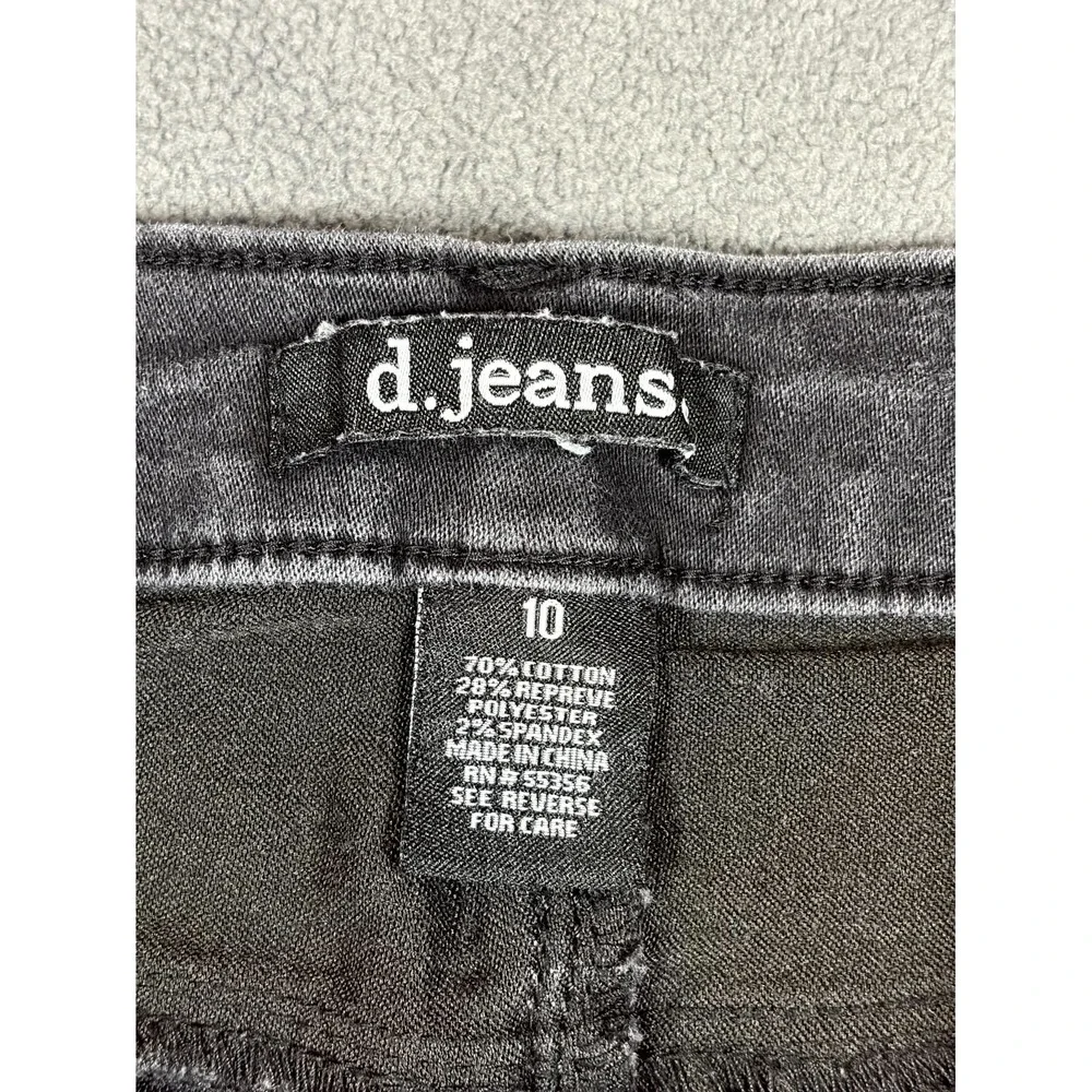 D. Jeans Jeans Womens 10 Black Skinny Dark Wash Stretch Mid Rise